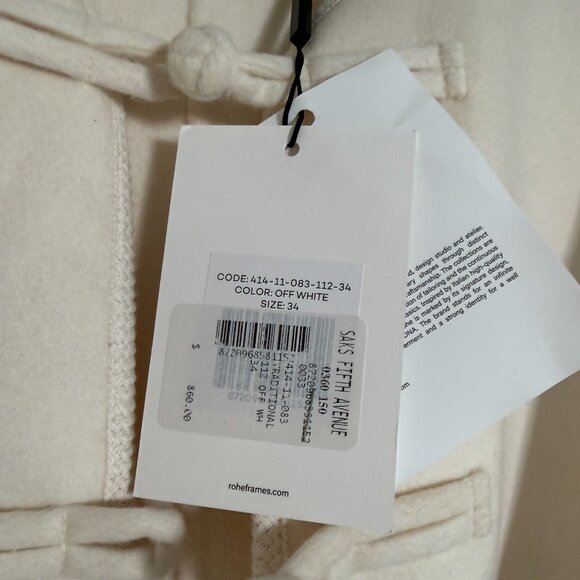 Róhe Double-Wool & Cashmere Jacket - NWT - 34 - Picture 8 of 8